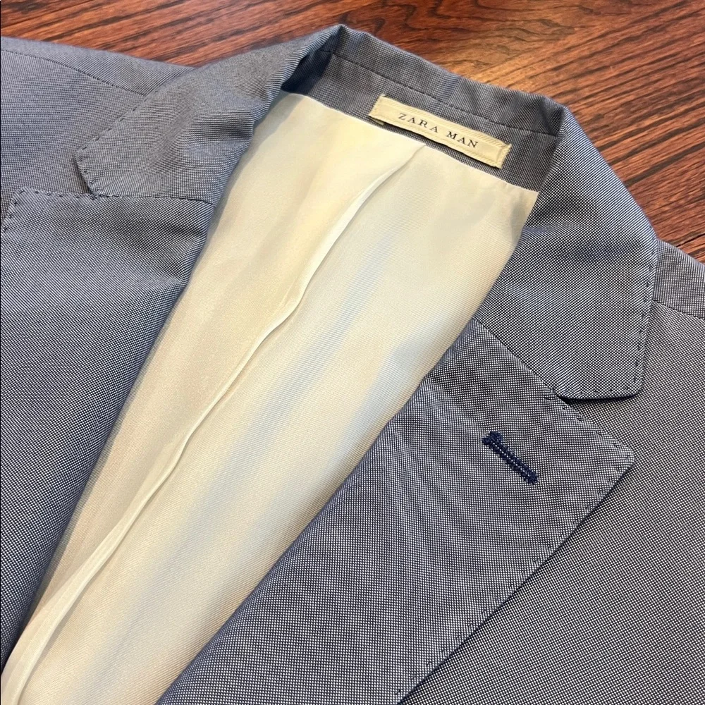 Men’s Zara Blazer Blue Size US 38 - Picture 2 of 10